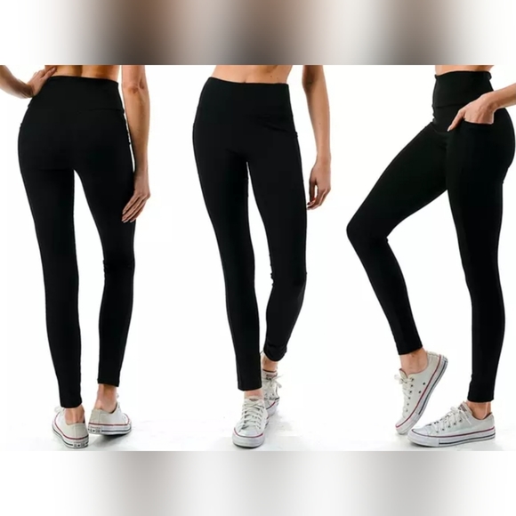 HIGH WAIST SLIMMING LEGGINGS ACTIVE YOGA WORKOUT WITH TECH POCKETS XL-3XL - Picture 9 of 14